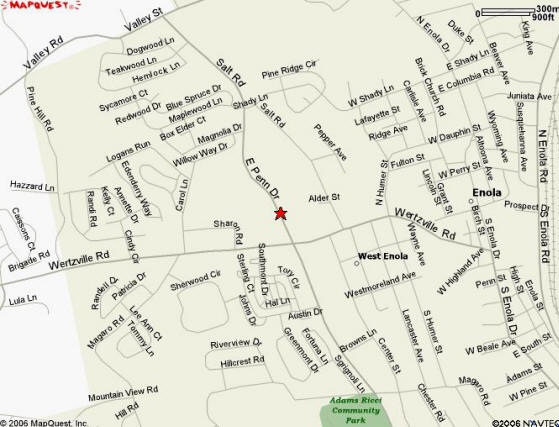 Map of 354 East Penn Drive, Enola, PA 17025